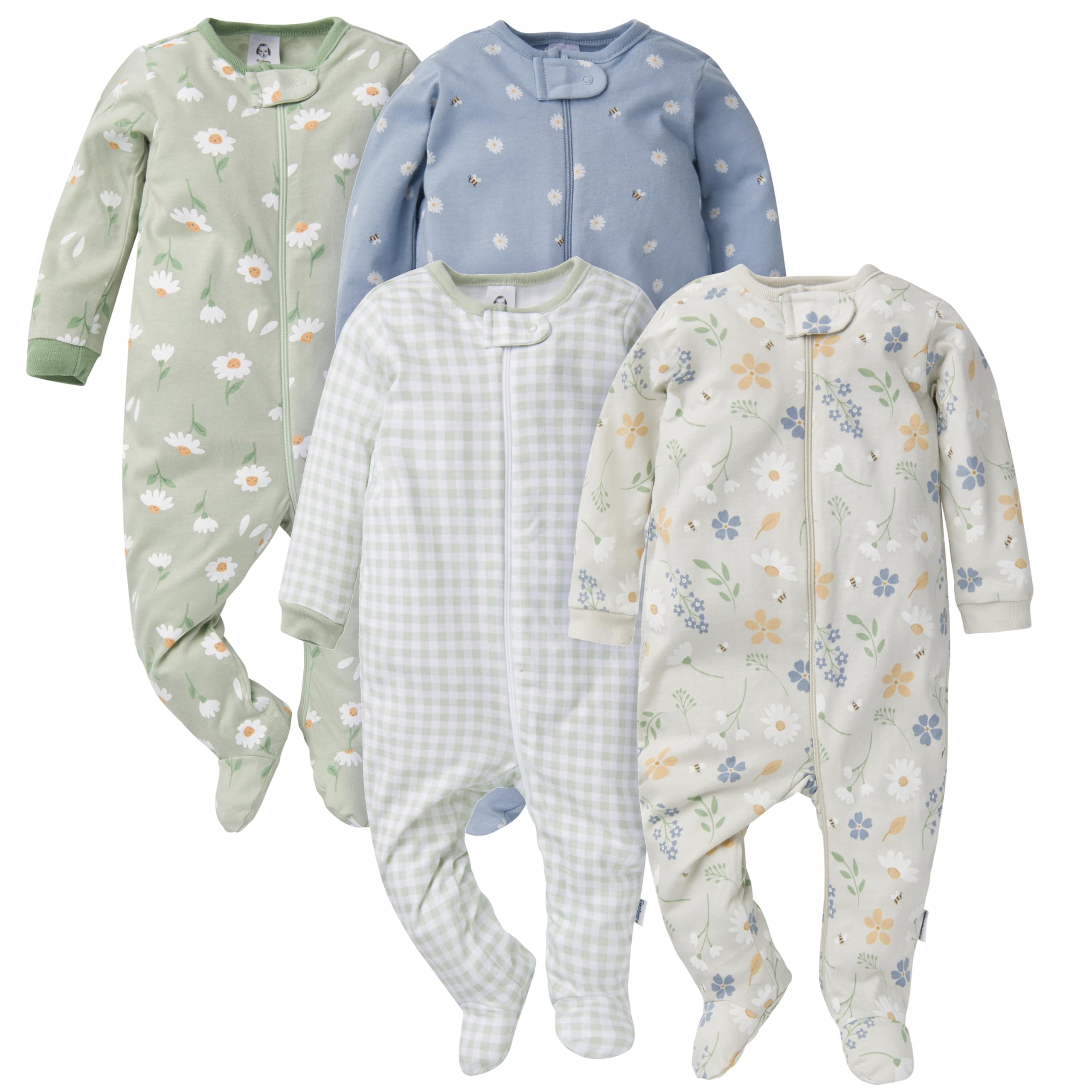 Gerber Baby Girls 4 Pack Sleep 'N Play Footie Baby and Toddler Sleepers — view 19