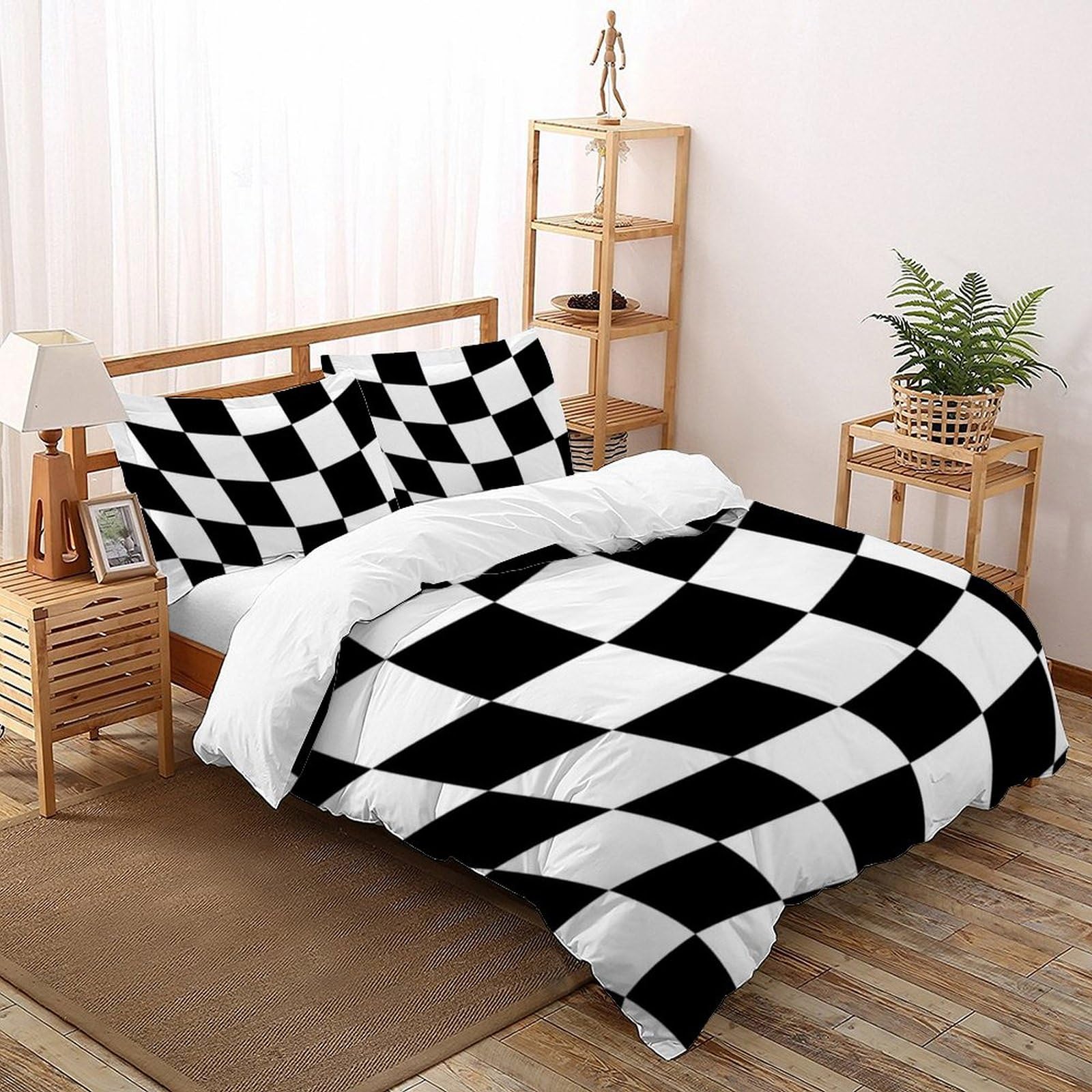 Housse de couette moderne 200x200cm parure de lit graphique pour chambre enfant et ado