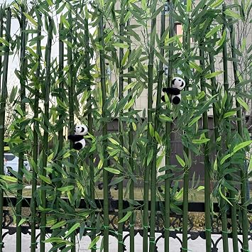 Artificial Bamboo Tree Green, 4FT/1.2M, Artificial Bamboo Tree 4FT 20 Pack- UV Resistant Outdoor Indoor Faux Bamboo Screen with Zip Ties & Accessories