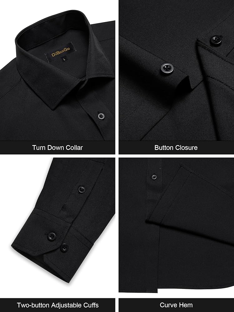 Amazon.com: DiBanGu Mens Long Sleeve Dress Shirt and Tie Set
