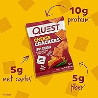 Vista 3 de Quest Nutrition - Galletas de queso cheddar explosivo, 0.35 onzas de proteína, bajas en carbohidratos, hechas con queso real, 12