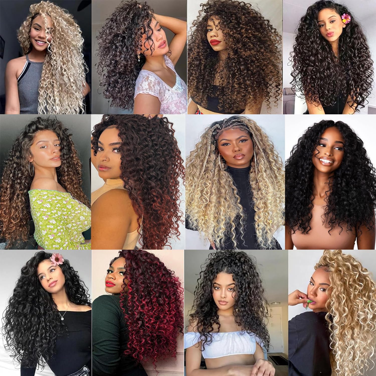 Gogo Curl Lot de 8 paquets de cheveux synthétiques pré-bouclés et ondulés au crochet pour femme Brun ombré 45,7 cm
