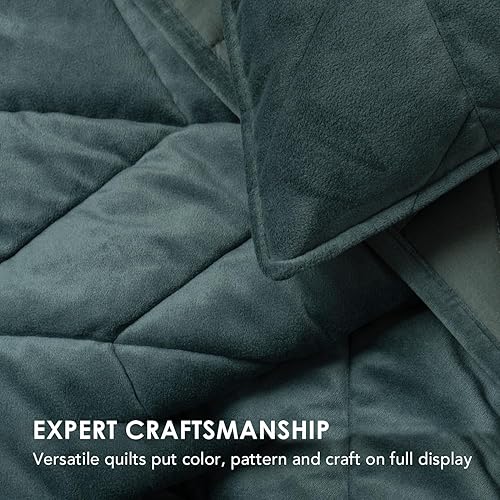 Miniatura 5 de Evergrace - Juego de edredón de terciopelo tamaño King de matelasse, ultrasuave, liviano, extragrande, todas las estaciones, juego de 3 con 2 fundas