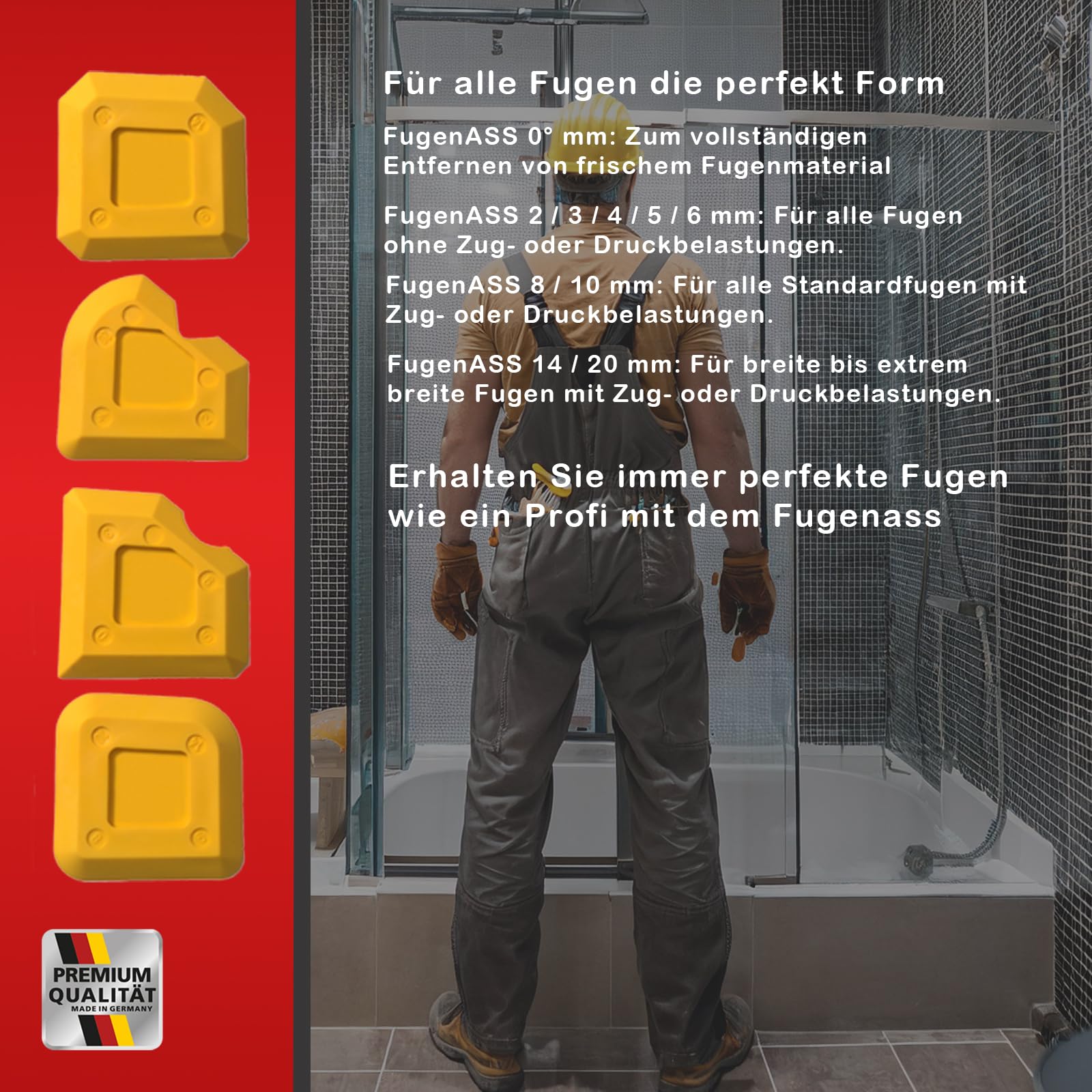Originale Fugen Ass Standard – Set di 4 pezzi – per 16 forme di fughe