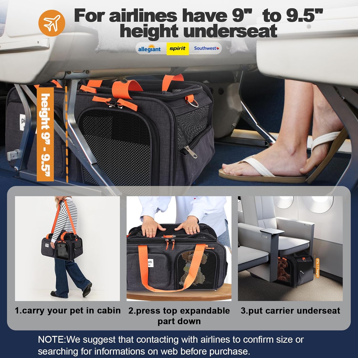 southwest underseat size