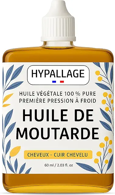 Huile de Moutarde Pousse Cheveux - Bain d'Huile Nourrissant 60ml