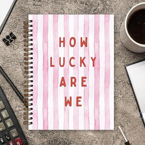 Miniatura 3 de Coquette - Cuadernos estéticos en espiral, de color rosa, para el regreso a la escuela para adolescentes y niñas, cuadernos con la frase "How Lucky