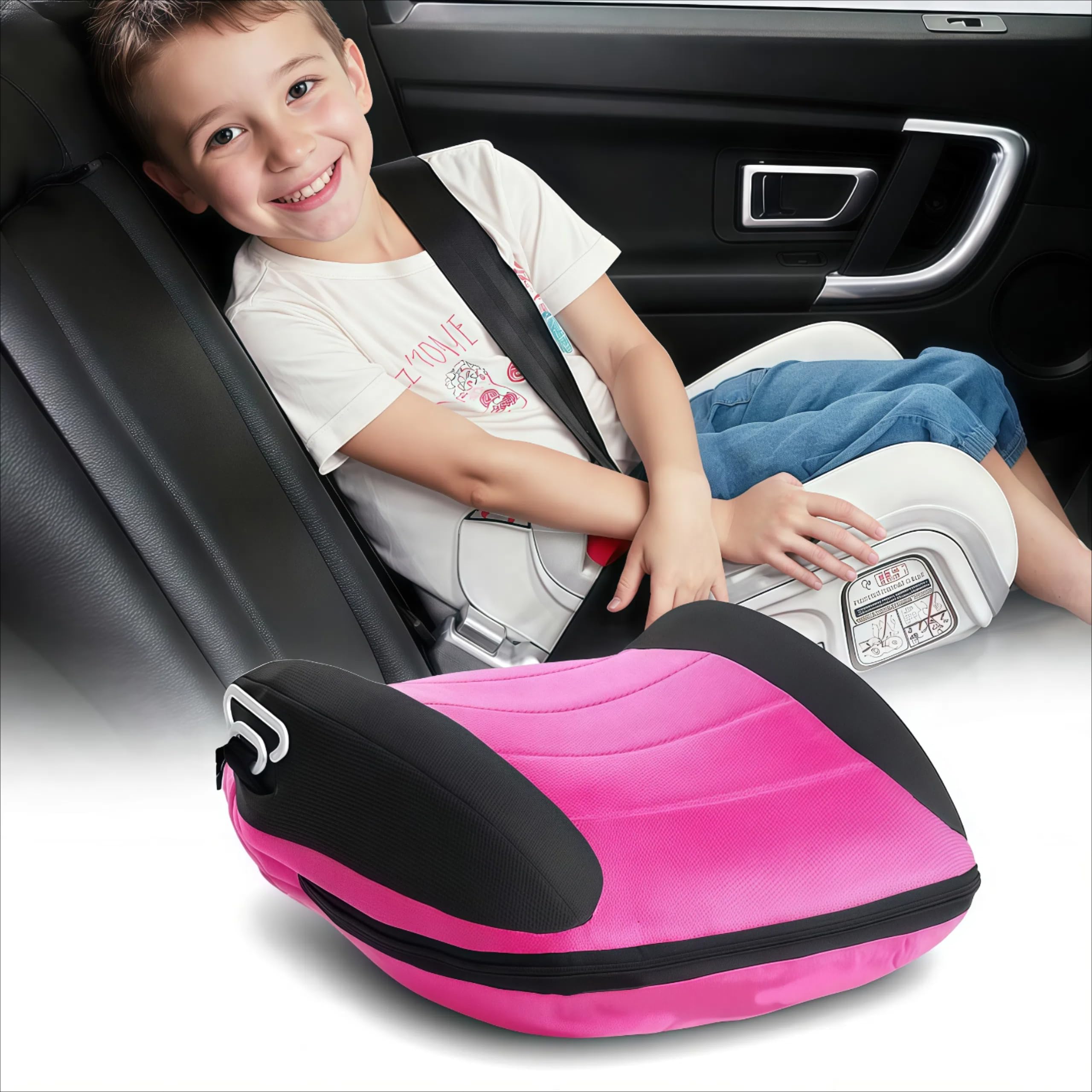 Coussin gonflable pour siège de voiture, coussin de siège de voyage, coussins de pression pour fesses pour siège auto, coussin gonflable pour la conduite, accessoires de voiture pour le voyage (rose)
