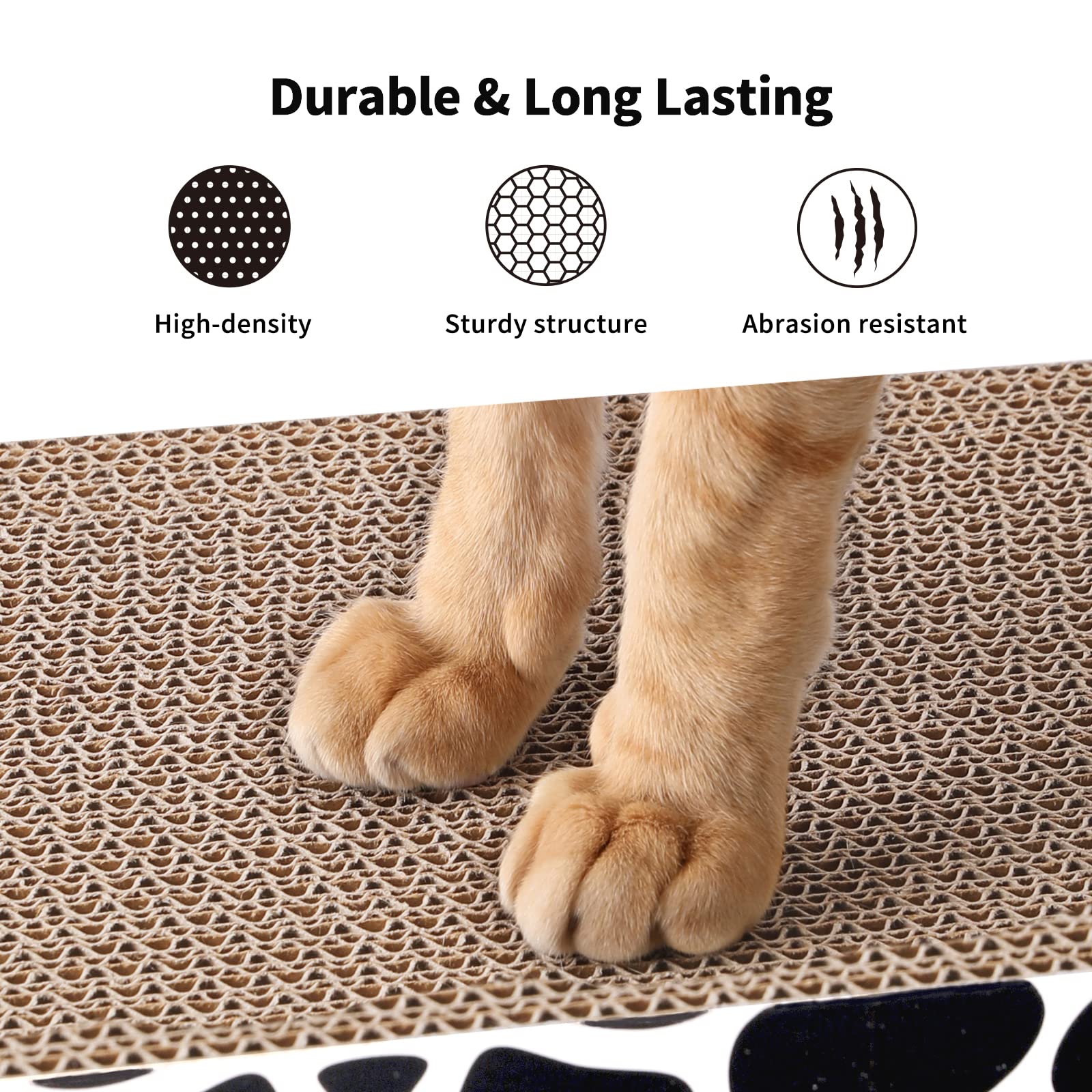 FUKUMARU Graffiatri per gatti, 3 pezzi, reversibili per gatti ¨C Grattacielo ondulato per gatti piccoli, medi e grandi, pigri