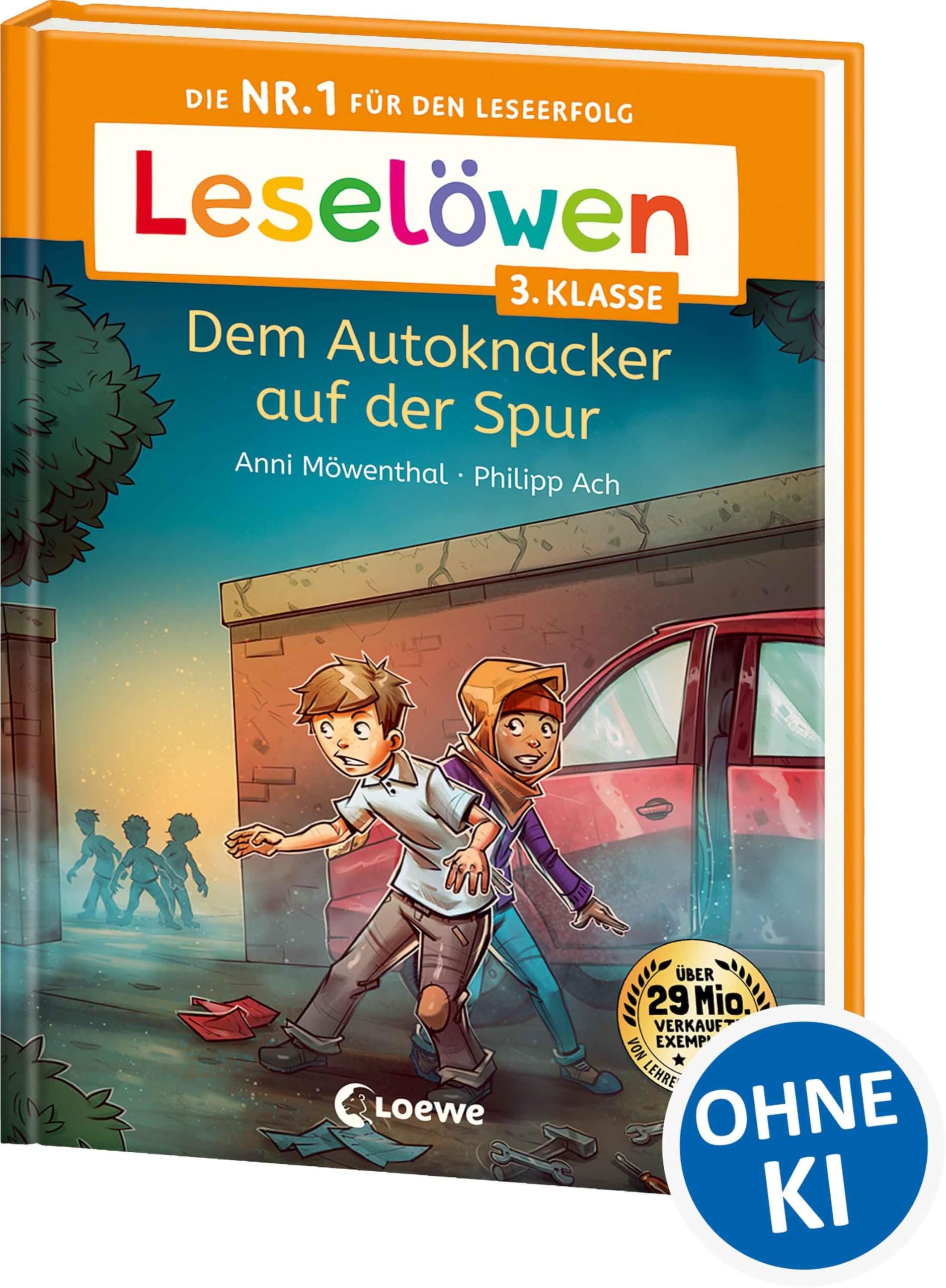 Leselöwen Lesebuch für 3. Klasse - Dem Autoknacker auf der Spur - Leselernschrift ABeZeh - Lesespaß für Kinder ab 8 Jahren