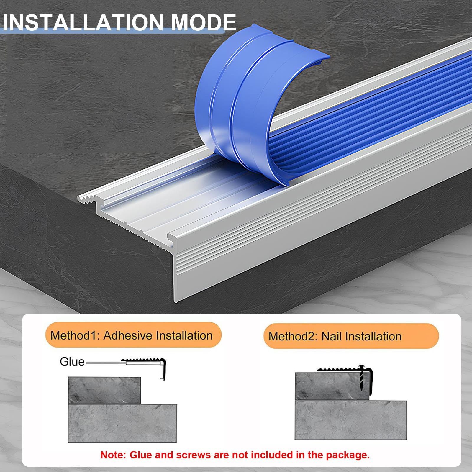 80-150CM Perfil De Borde De Escalera De Aluminio Para Exteriore E Interiore