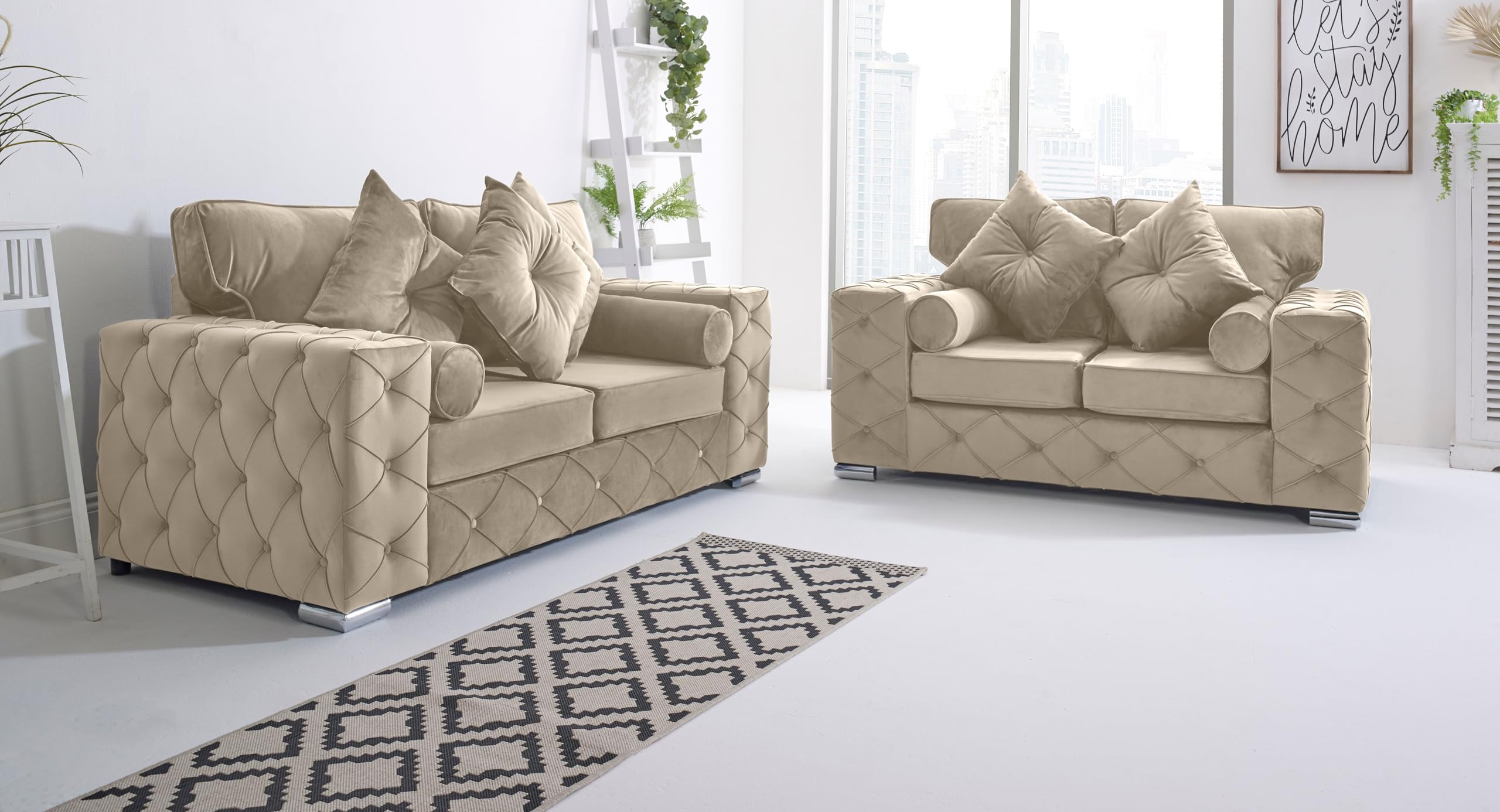 Canapé 2 Places Design Scandinave Tissu - Canapé