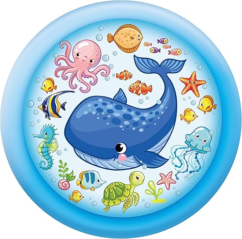 Miniatura 3 de Piscina inflable de 3 anillos  Flotadores de piscina para niños de 51 pulgadas con diseño de acuario  Piscina redonda para niños de 3 anillos para