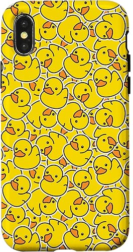 Miniatura 4 de Funda de goma amarilla para iPhone 14 con patrón de patos y patos