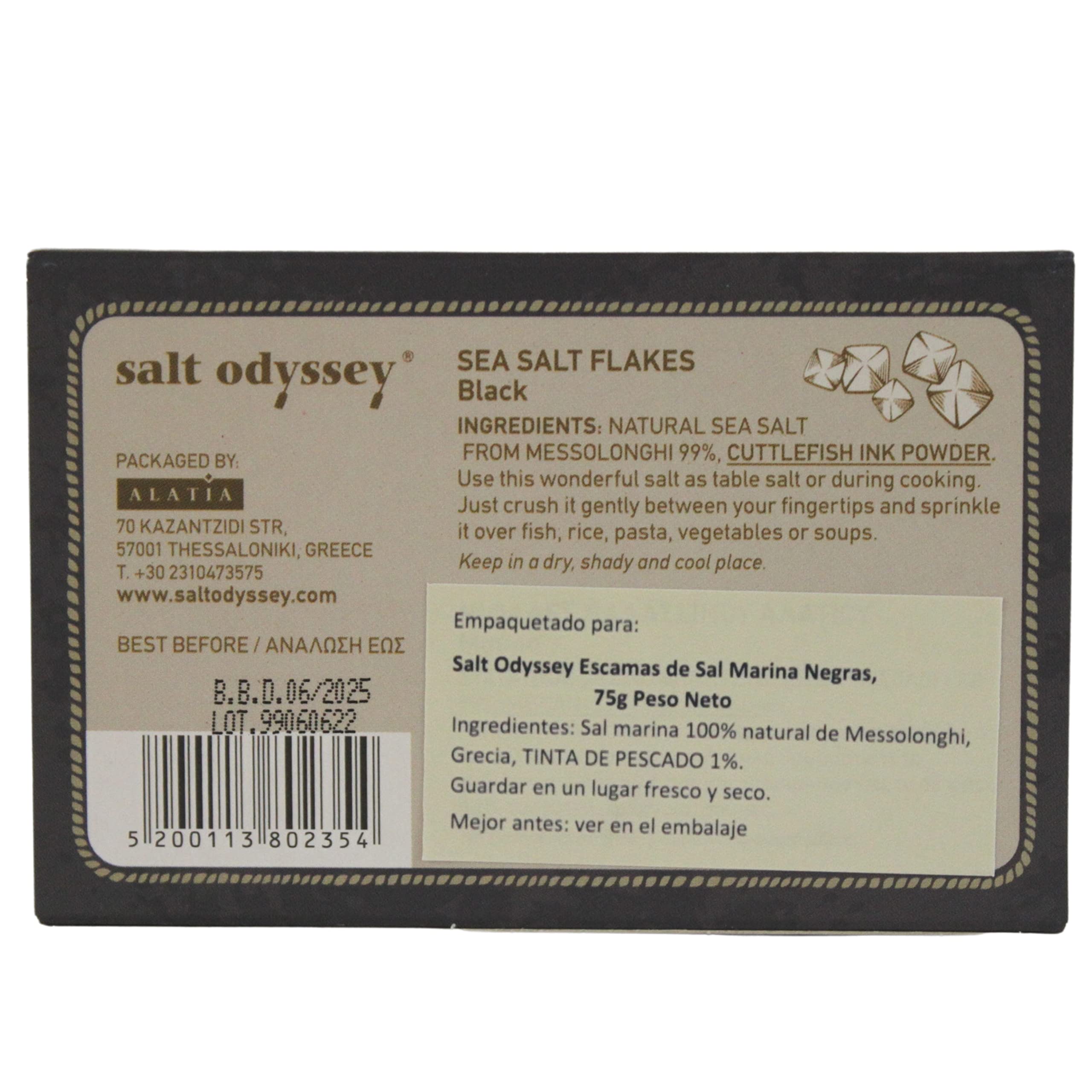 Salt Odyssey Escamas de Sal Marina Negras, Paquete de 3 x 75 g (Total: 225 g) - 2