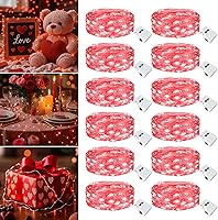 Vista 26 de Paquete de 6 Luces de Hadas a Pilas - 7 pies 20 Luces LED Parpadeantes 3 Modos, Mini Luces de Cadena a Granel Impermeables para Frascos Mason