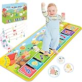 Lobyoh Alfombra Musical para Bebé con 8 Animales, Alfombra de Piano Alfombrilla de Baile, Navidad Aniversario para Niños, Niñas, Infantil Musical Juguetes