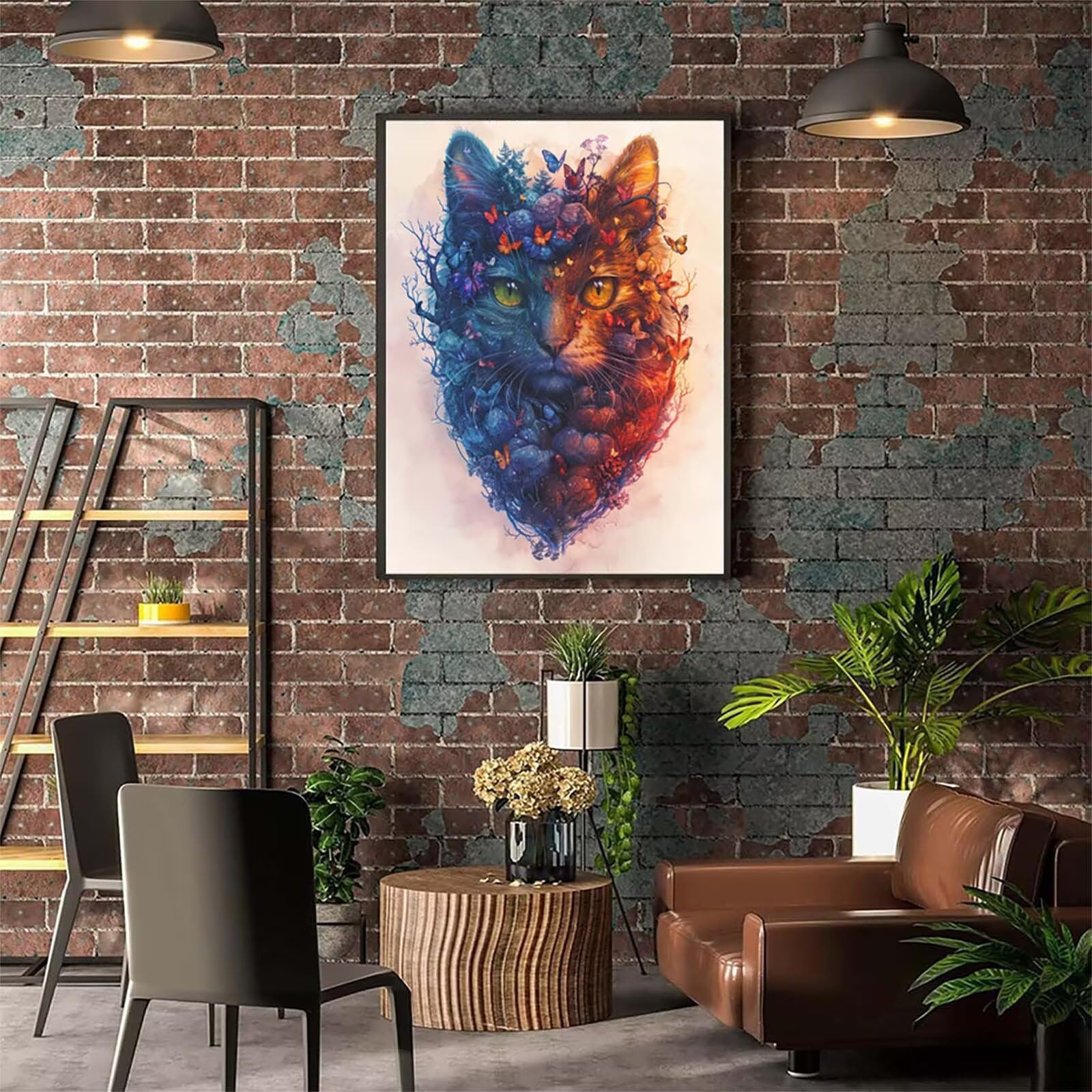 5D Diament Malarstwo Kot Numer dla dorosłych, Diament Malarstwo Dorosły Motyl, DIY Hobby Kreatywny zestaw do haftu dla dorosłych, Zestaw do haftu krzyżykowego, Boże Narodzenie Dekoracja Prezent