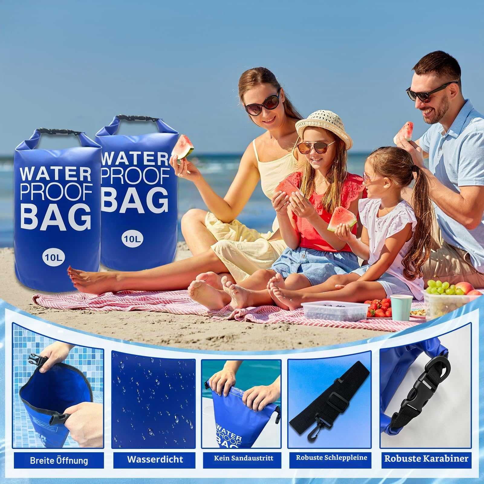 KEOHOLI Universelle Pool-Stufengewichte, 500D PVC, 10 l, wasserdichte Beutel für Schwimmbadleiter, Gewichte für oberirdische Pools, Sandsäcke, Pooltreppengewichte für Poolstufen, einfach und schnell