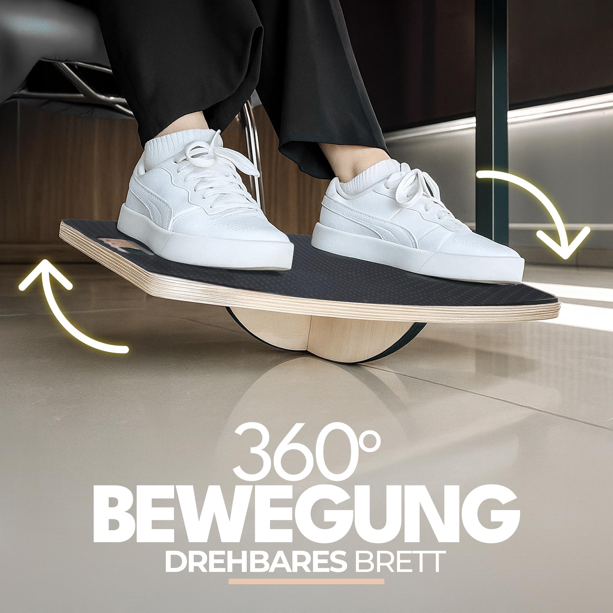 Fußstütze Schreibtisch ergonomische Fußstütze unterm Schreibtisch 4D Bewegung ultrabequeme EVA Sohle Fußablage minimalistisches und stilvolles Design ideal für Zuhause und das Büro