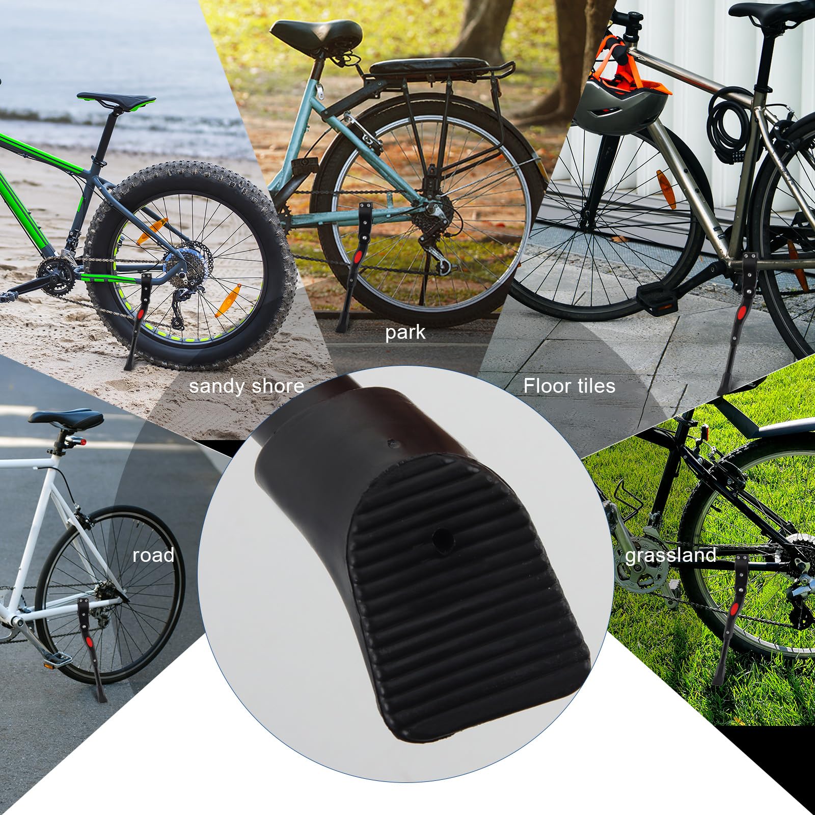 CIYIN Cavalletto Bici, Rastrelliera Biciclette, Universale, Piedino in Gomma Antiscivolo, Cavalletto per Bici in Alluminio Regolabile per 20"-27" Bici, BMX, MTB