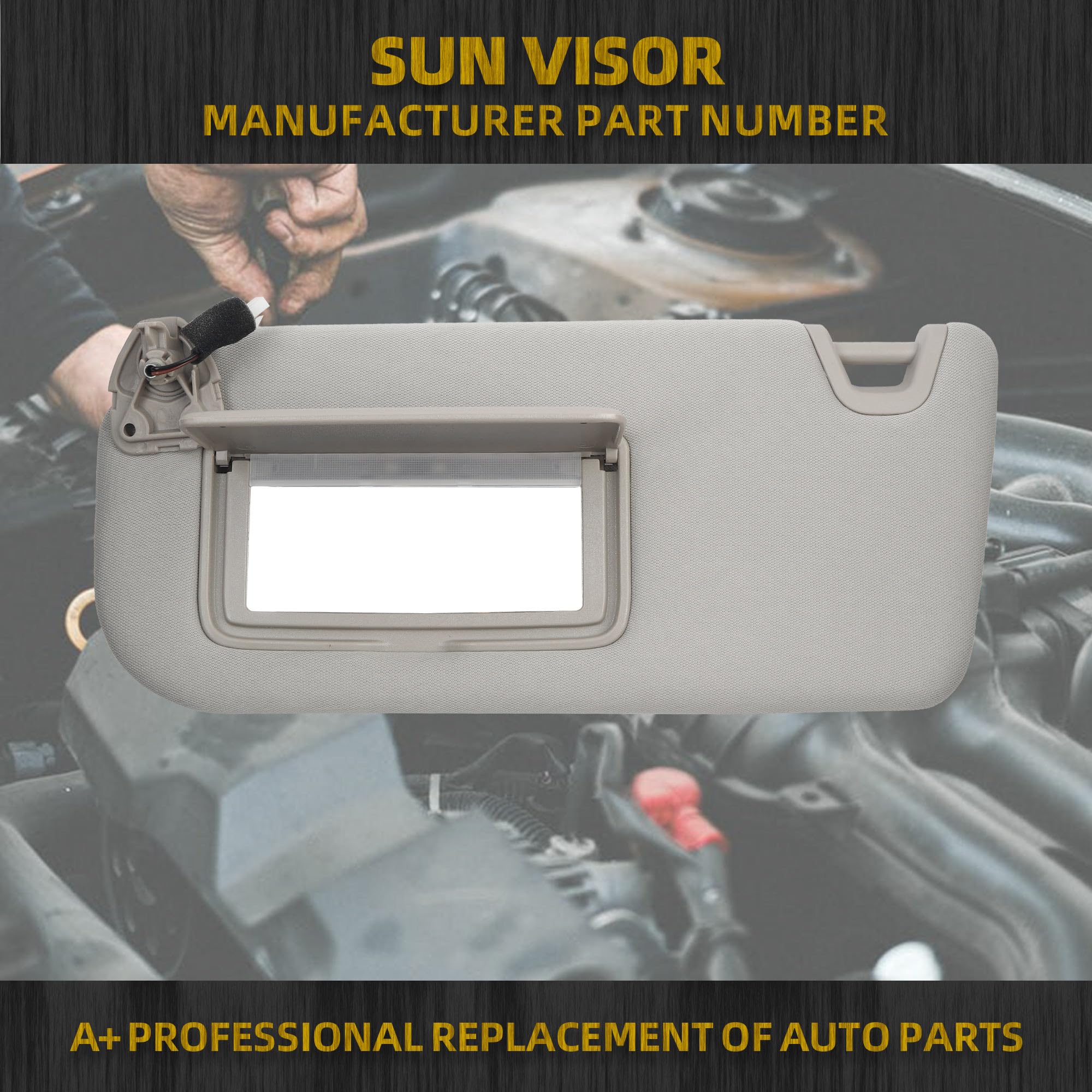 Dasbecan Left Driver Side Sun Visor Compatible with Nissan Altima 2019-2024 Sunvisor Replacement(Gray)