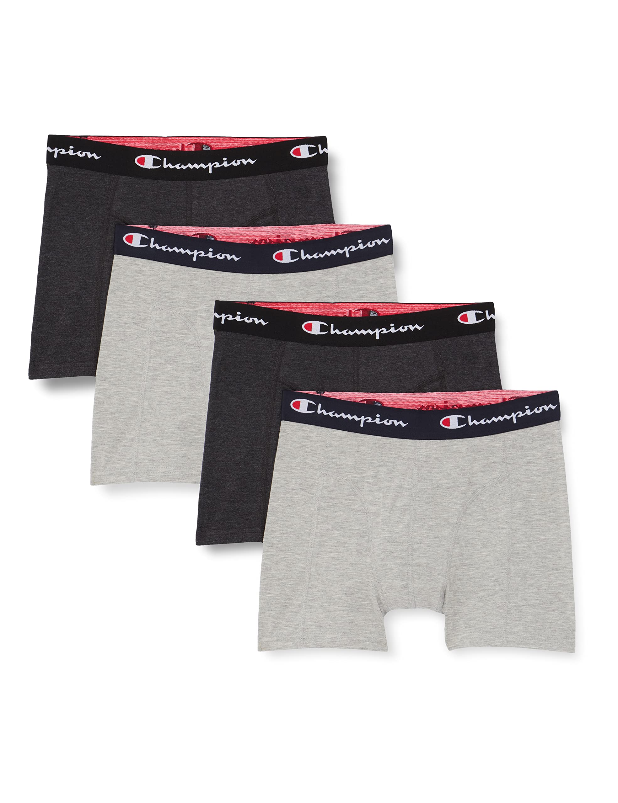 Champion Men's Light Heather Grey & Dark Heather Grey Core X4 Boxer Briefs, Grigio Melange Chiaro & Grigio Melange Scuro, Xxl