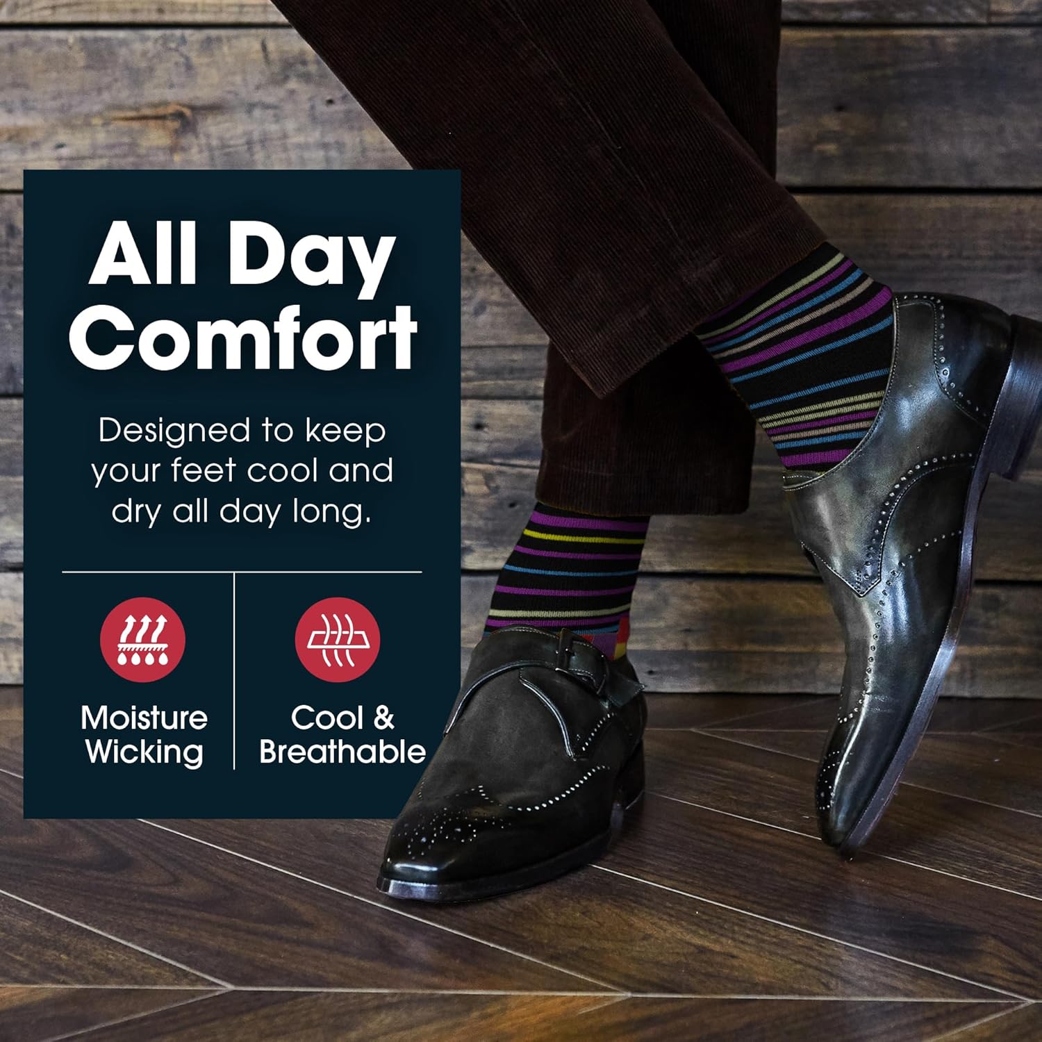 ZEKE Funny Dress Socks for Men - Funky Mens Crazy Socks - Cool Colorful Patterned Fun Socks for Men