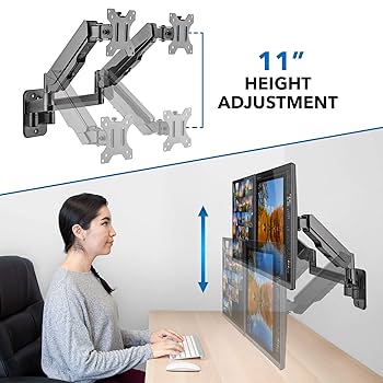 PC周辺機器 Chief Flat Panel Dual Veal Monitor Arm Wall Mount KWD230B - Mounting kit (dual aulating arm) for 2 LCD displays - black - wall- wyw801m Chief Dual Arm Wall Mount, Vertical Dual Monitor KWD230B