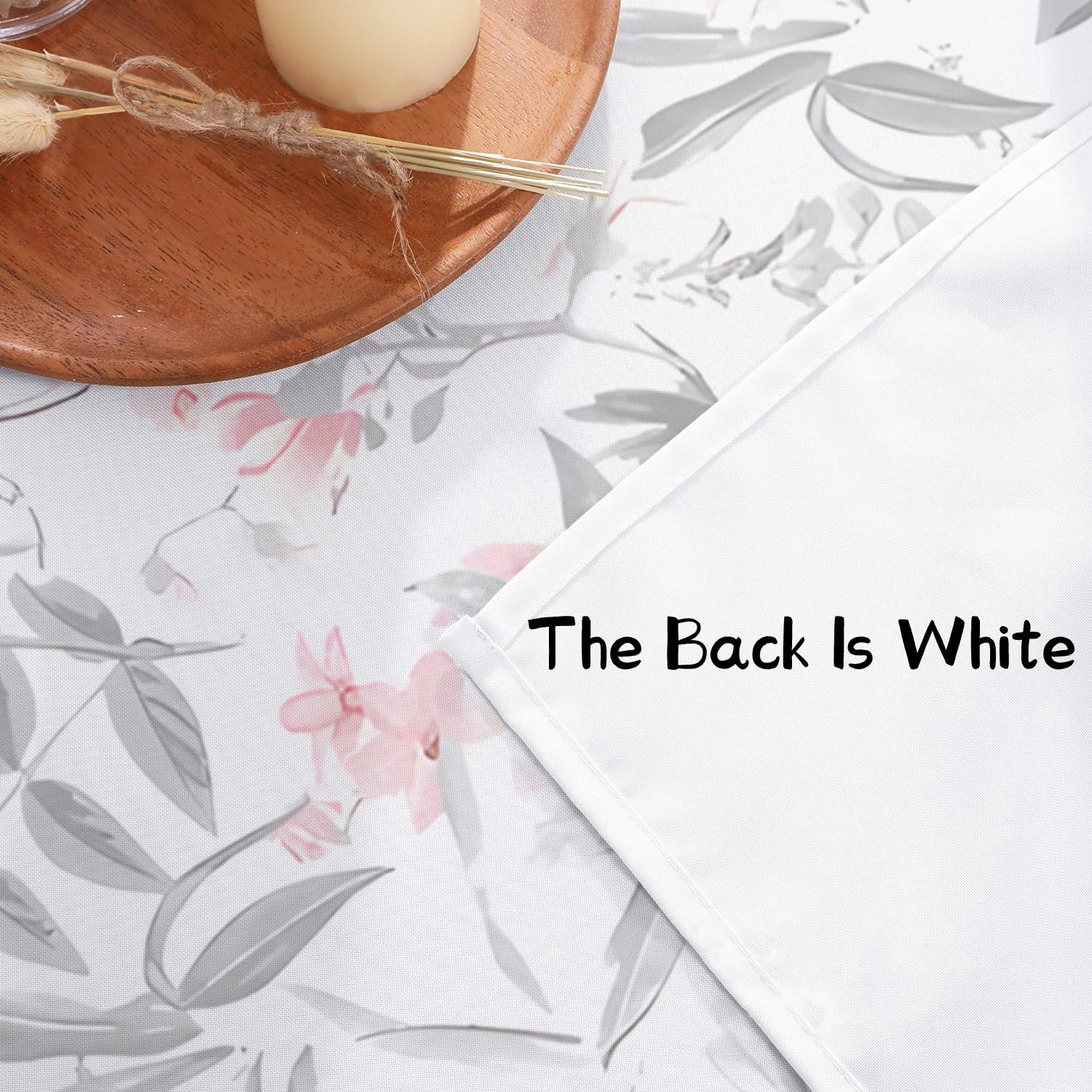 Nappe Ovale 160x200 cm Motif Floral Aquarelle, Imperméable et Anti-tache, Nappe de Table Lavable, Linge de Table Décoration pour Cuisine Salle à Manger Jardin Terrasse BalconBotanique Feuilles P-41