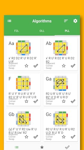 Speed Cube CFOP Memo - The lists of F2L/OLL/PLL -