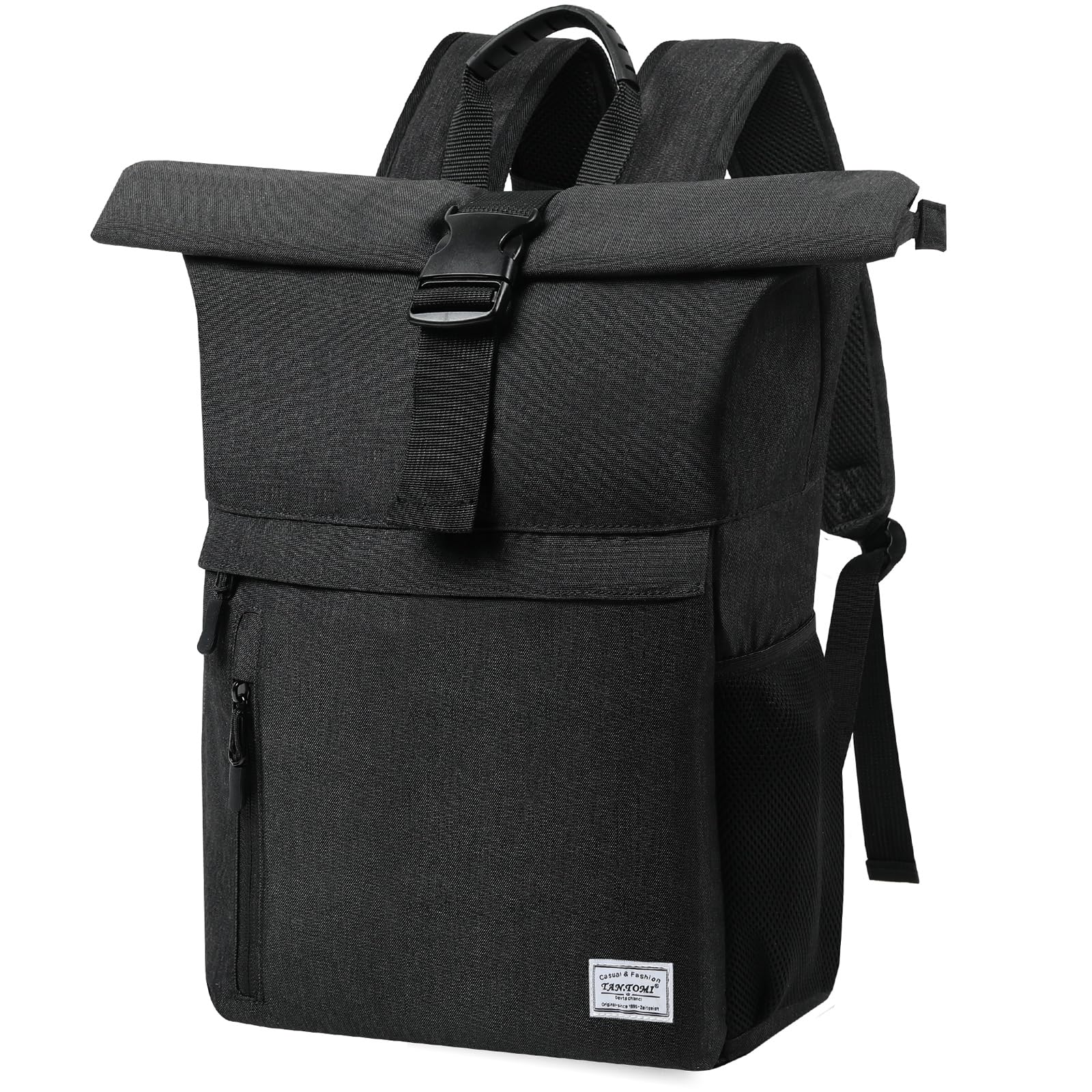 TANTOMI Rucksack Damen Groß Schulrucksack Herren Großes Mehrfächerfach mit 15,6“ Laptopfach, Unisex Rolltop Rucksack für den Arbeitsalltag