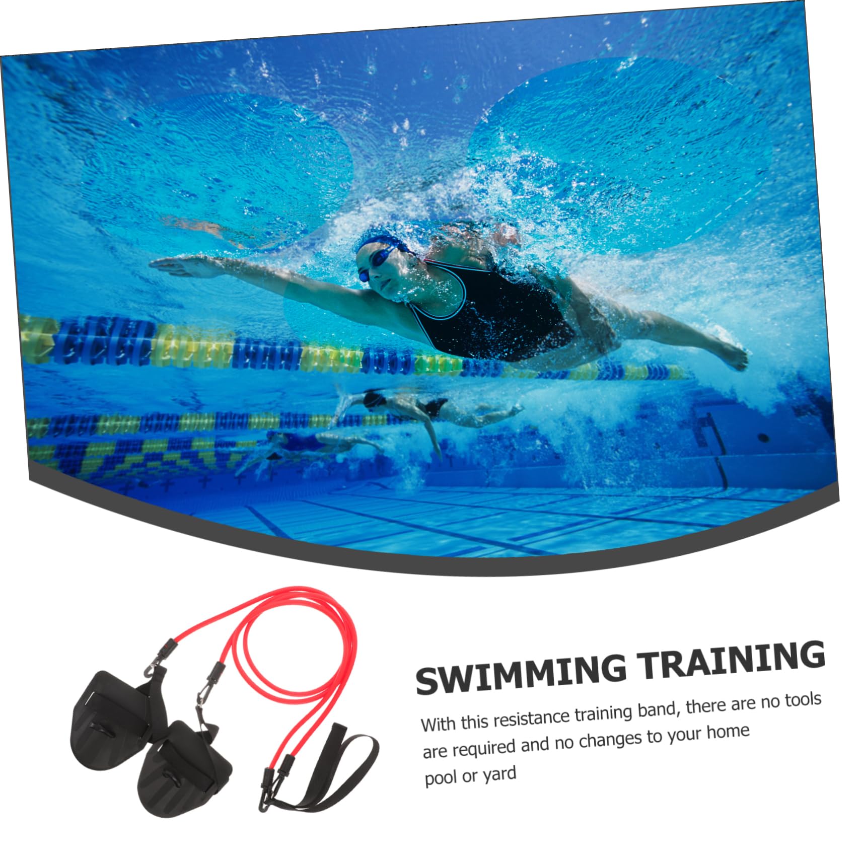 Happyyami Swimming Resistance Training Belt Swim Tether for Stationary Swimming Swim Band for Home Pool Resistance Multi Functional Swim Training Gear for Stroke