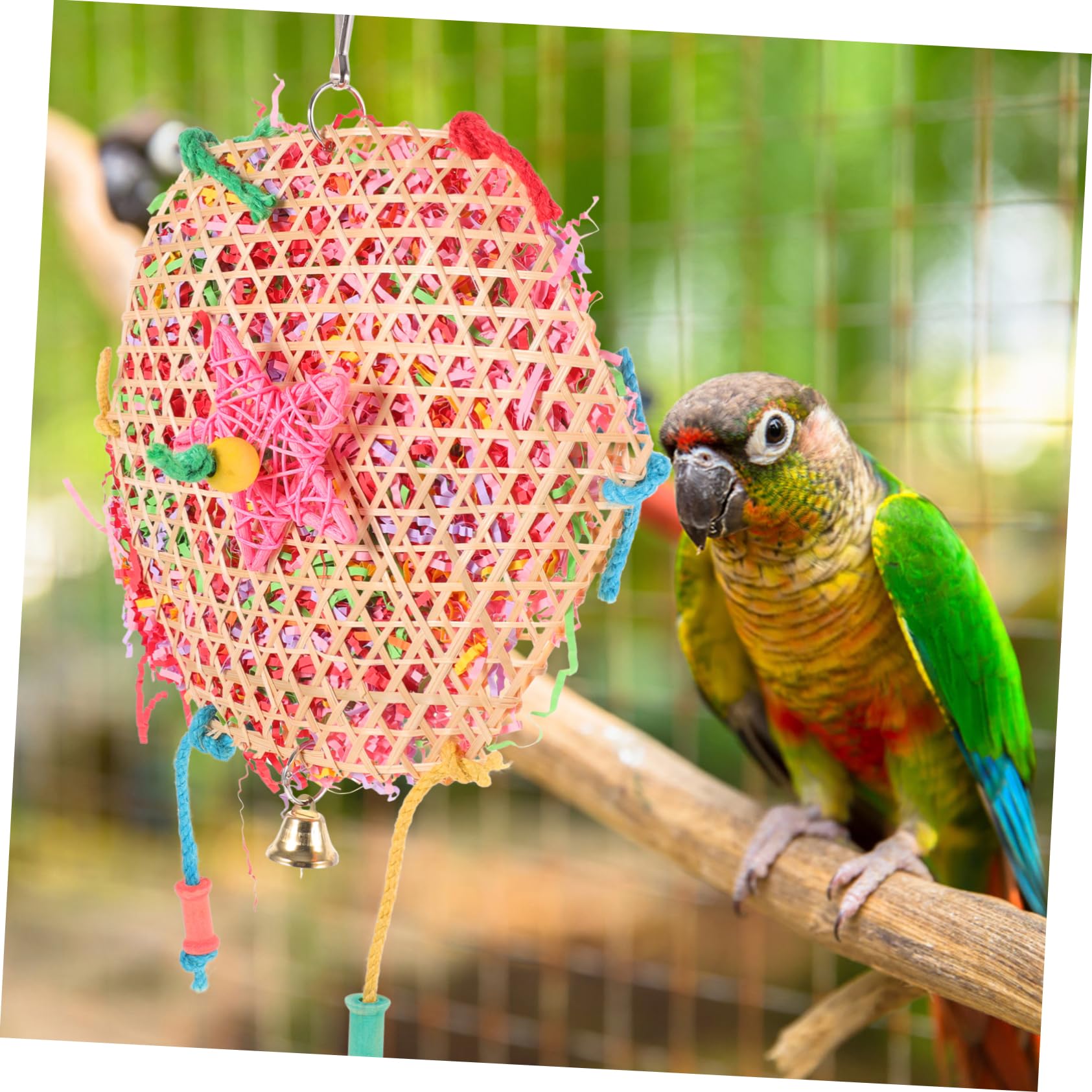 BESPORTBLE 6piezas Juguete Colgante para Aves Juguete Divertido para Periquitos y Loros para Masticar Jaula De Cuerda Natural para Mascotas