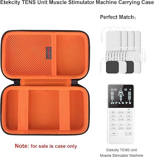 Miniatura 2 de Elonbo Estuche de transporte para máquina estimuladora muscular Etekcity TENS, bolsa organizadora de viaje dura para masajeador de pulso eléctrico,