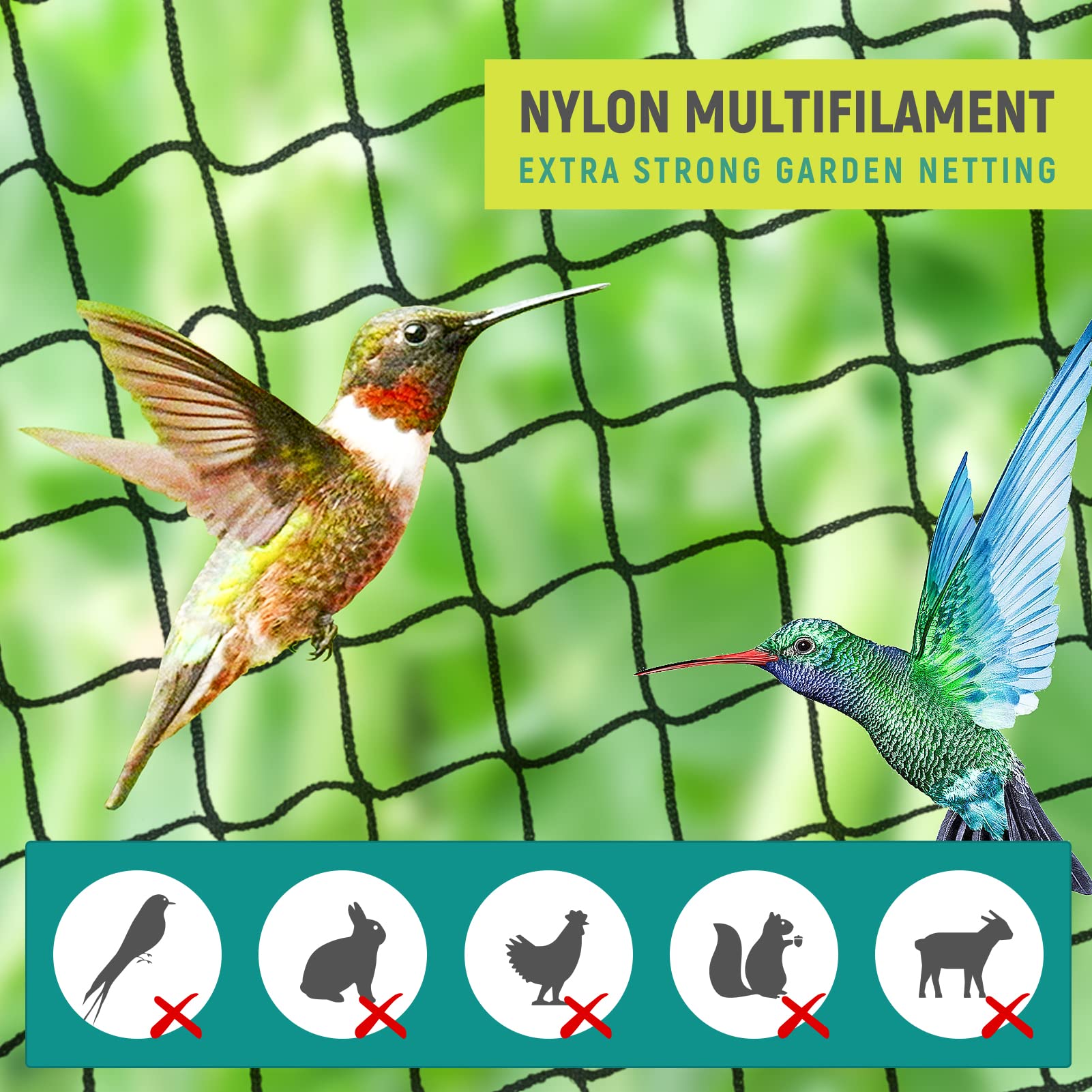 Filet Anti Oiseaux Voliere 7.5m x15m 25mm x 25mm Protection Poules Pigeon