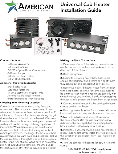 Miniatura 4 de Calentador auxiliar universal de bajo perfil de 20,000 BTU, 12 voltios, para cabina de coche, UTV, camión, furgoneta