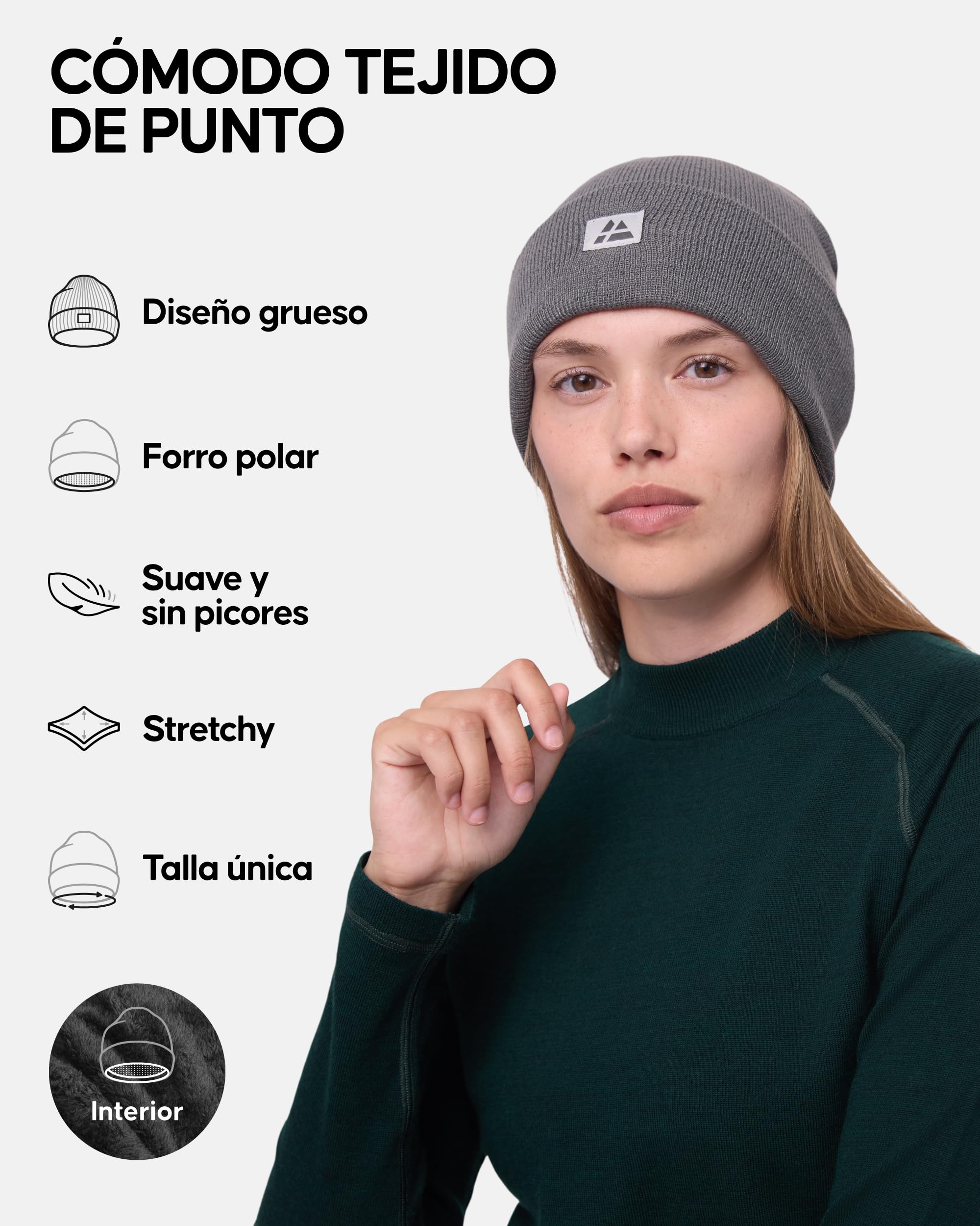 DANISH ENDURANCE Gorro Invierno Hombre y Mujer con Forro Polar, Unisex, Materiales Reciclados - Gorras de Hombre Invierno, Gorro Invierno Mujer. Gorro Hombre