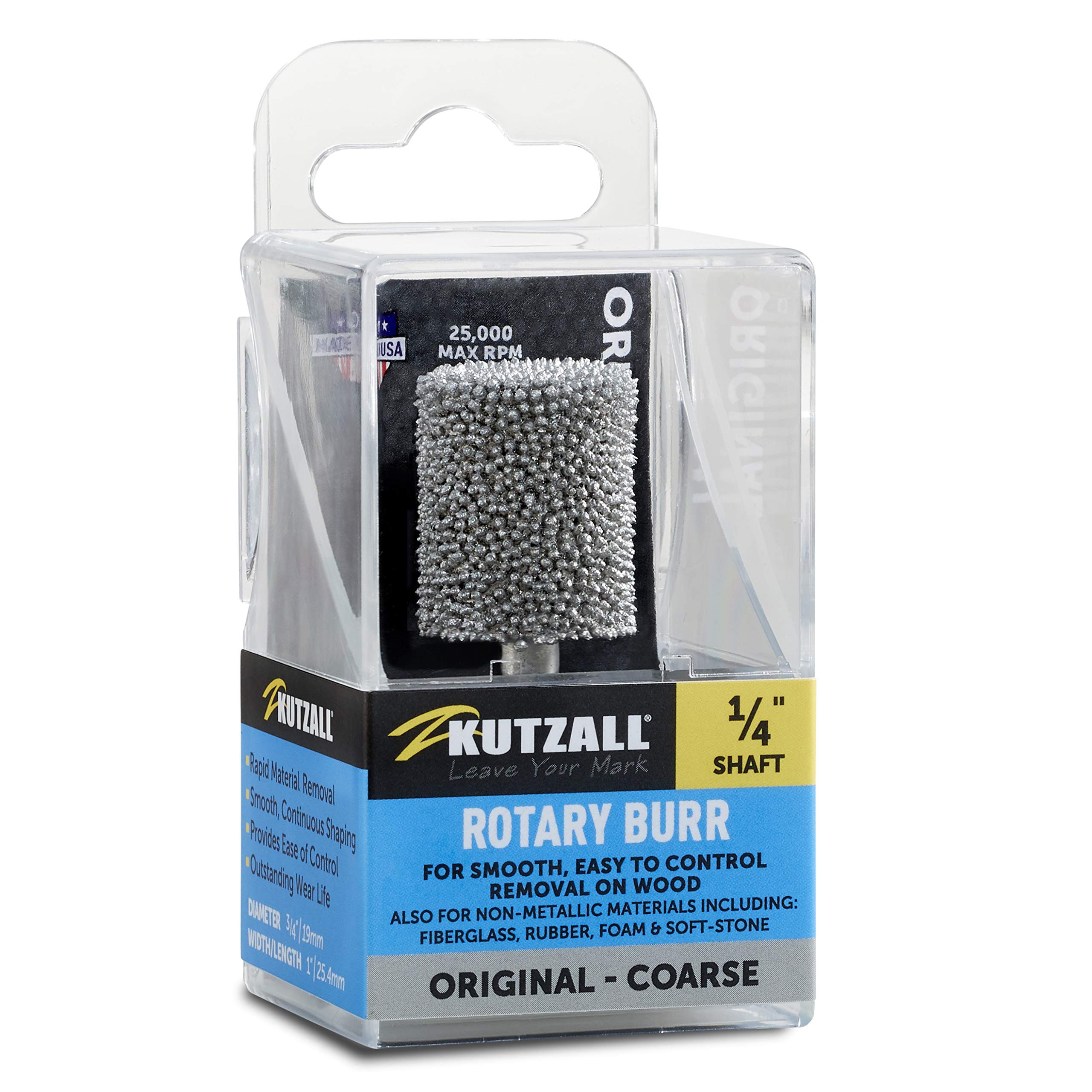 Kutzall Original Cylinder Rotary Burr, 1⁄8" Shaft, Fine - Wood Carving Bit for Dremel, Foredom, DeWalt, Milwaukee. Abrasive Tungsten Carbide, 1⁄4" (6.3mm) Dia. X 1⁄2" (12.7mm) Length, C-14-EG — Amazon image 8