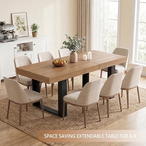 GRAVFORCE Extendable Dining Table 4-6 Seater Kitchen Dinner Table
