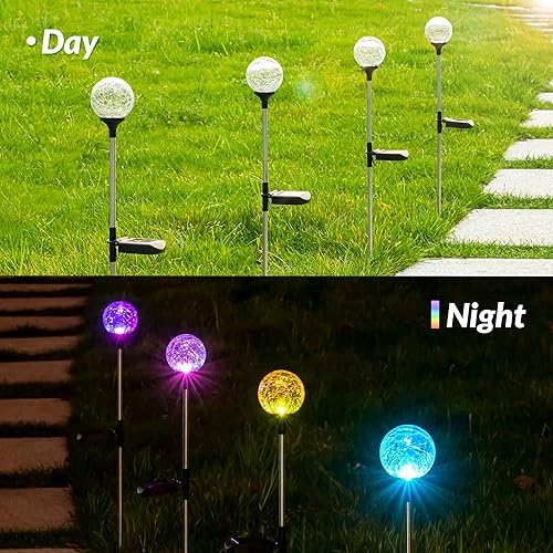 Miniatura 3 de SOLPEX Paquete de 6 luces solares de jardín, luces solares decorativas para exteriores, luces solares de globo impermeables para patio y Navidad,
