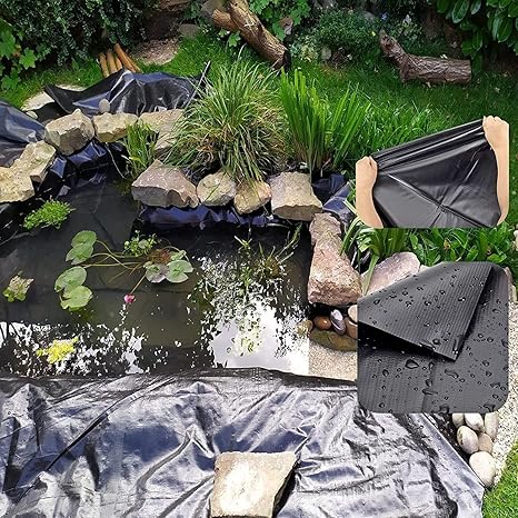 Image YAOJIA Pond Liners for garden 0.2MM Impermeable Film For Water Gardens, Fish Ponds And Backyard Waterfalls,Black Heavy Duty Pond Liner Protection For Fish Ponds, Streams Fountains Image YAOJIA Pond Liners for garden 0.2MM Impermeable Film For Water Gardens, Fish Ponds And Backyard Waterfalls,Black Heavy Duty Pond Liner Protection For Fish Ponds, Streams Fountains
