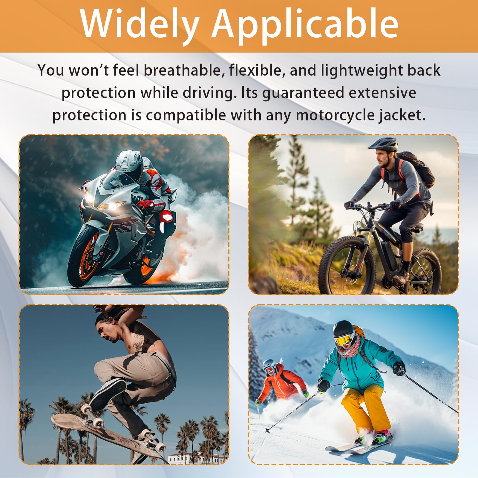 Paraschiena Moto, Protezioni Moto Certificate Rimovibili, Protezione Schiena Moto e Spina Dorsale Paraschiena sci Protezioni Moto Comfort Leggero Morbido Alta Sicurezza Paraschiena Unisex Adulto