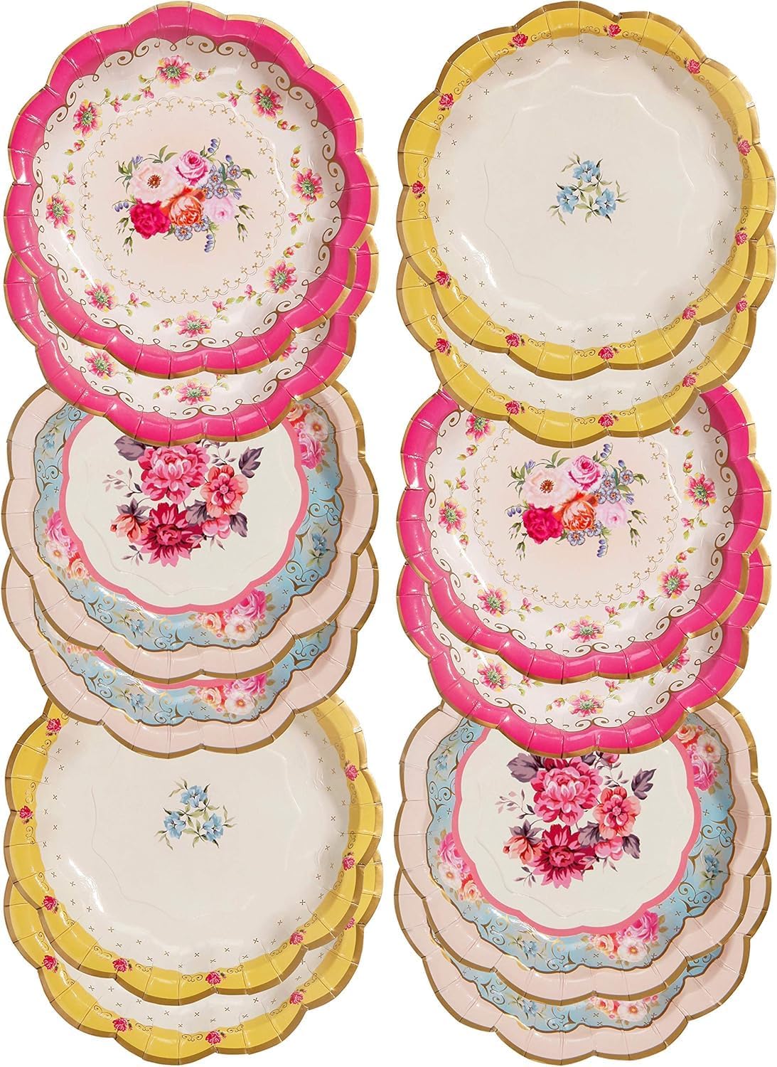 | 12x Disposable Vinta Floral Paper Plates | Disposable