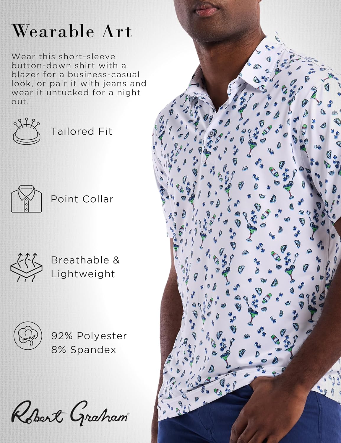 Robert Graham Short-Sleeve Knit Polo Shirt, Premium Cotton Knit Top, Classic-Fit & Richly Detailed for Dress & Casual Wear