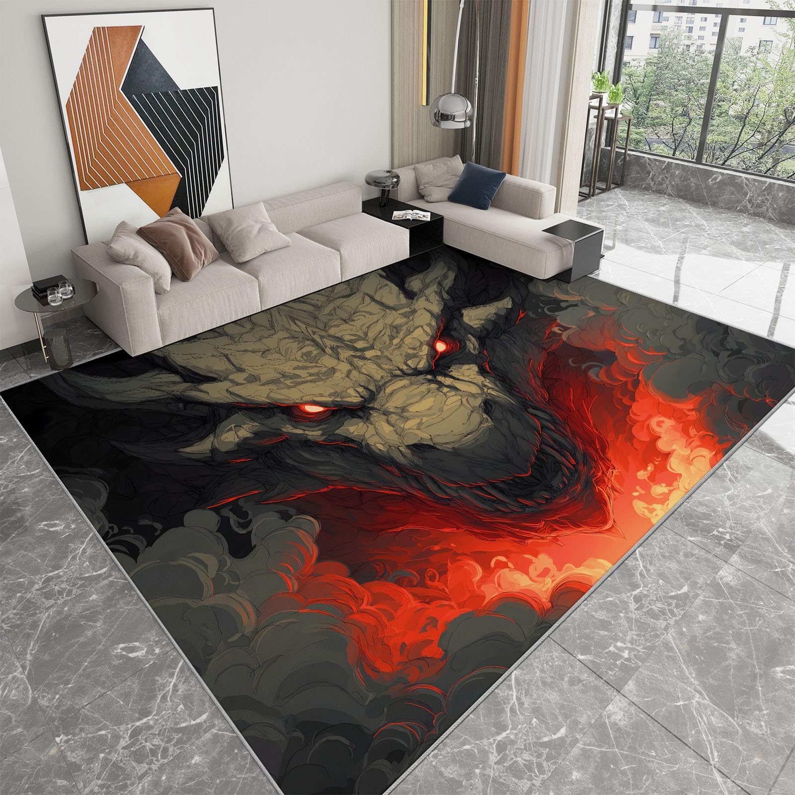 Tapis de chambre et salon doux gris 180x240cm idéal pour toute la famille