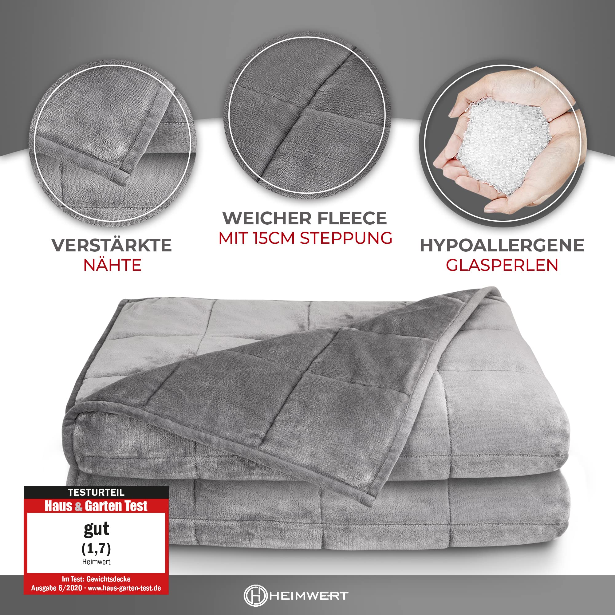 Heimwert Gewichtsdecke Therapiedecke Weighted Blanket 4 kg Schwere Decke für Tiefen Schlaf