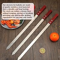 Vista 7 de Zhehao 16 brochetas resistentes de 1 pulgada de ancho, 0.079 in de ancho, pinchos finos de metal de acero inoxidable para asar a la parrilla