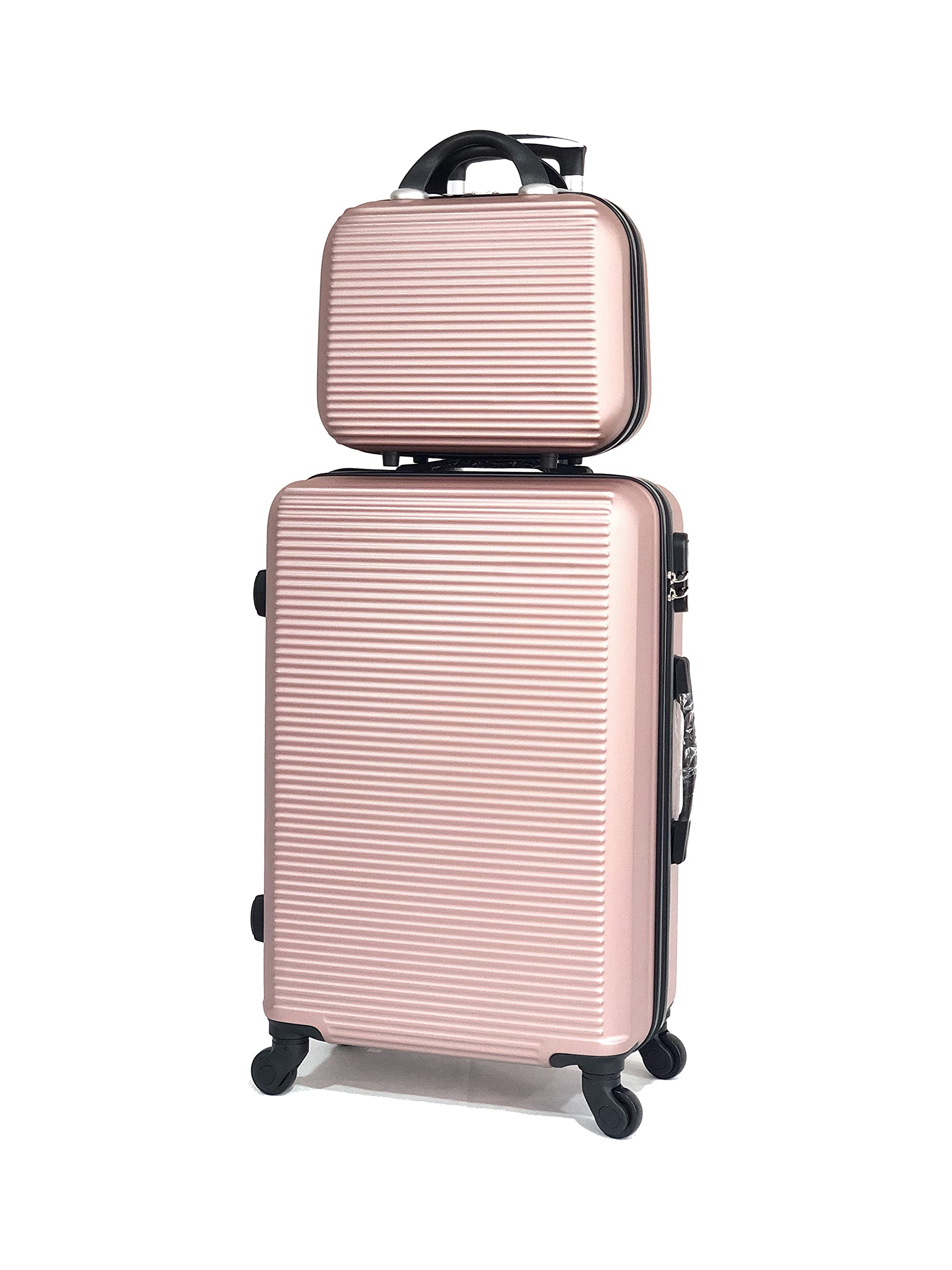 CELIMS Lot de 3 valises avec1 Vanity, Marque Française (Rose Gold -5859)
