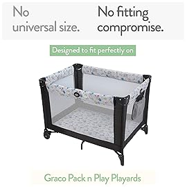 Pack and Play Sheets Fitted - Compatible with Graco Pack n Play Playard Crib and Other 27 x 39 Inch Playpen Mattress - Snuggly Soft 100% Jersey Cotton - Cream + Brown - 2 Pack